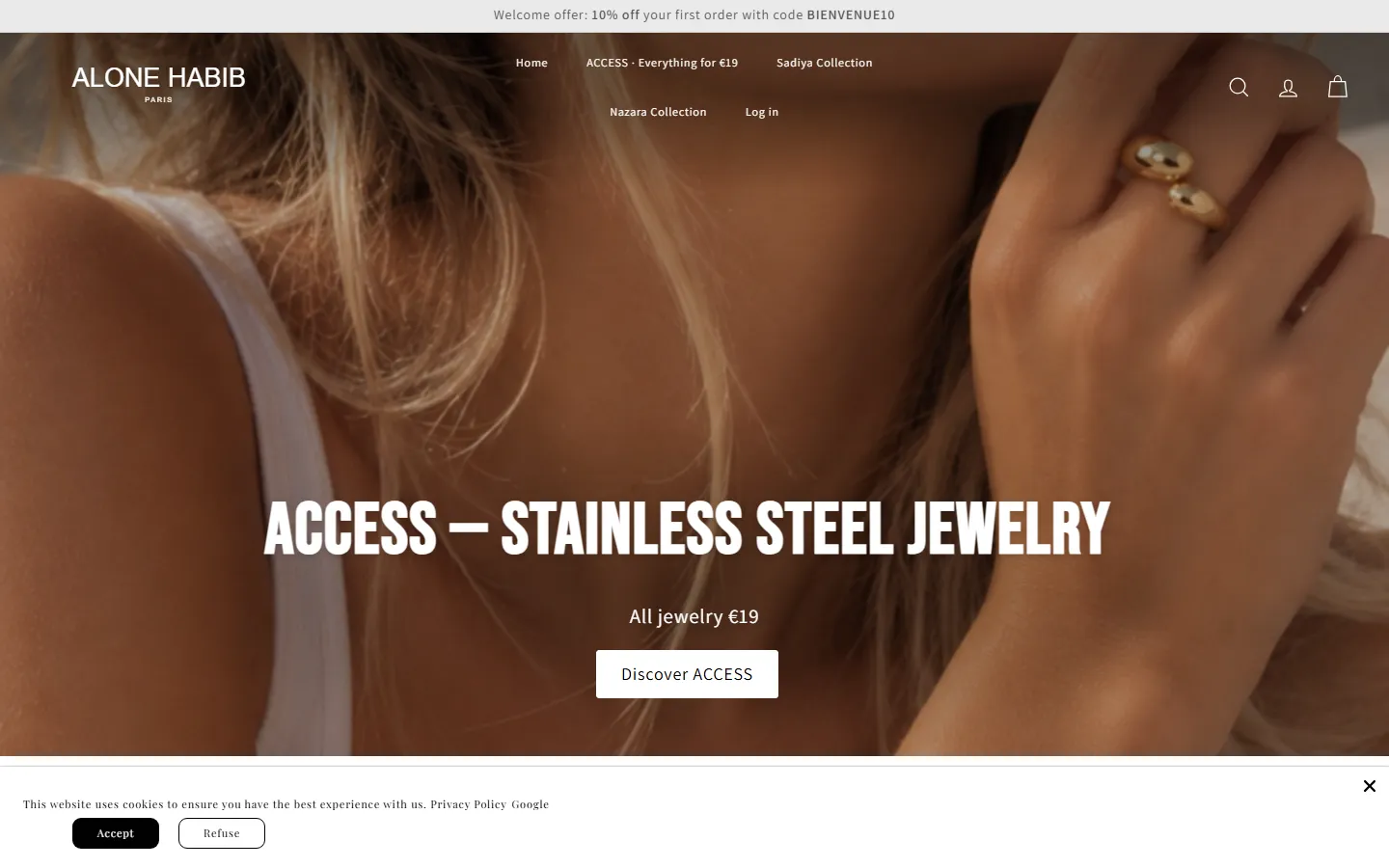 Alone Habib Shopify storefront