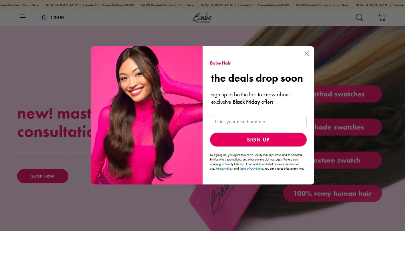 Babe Hair Extensions Shopify storefront
