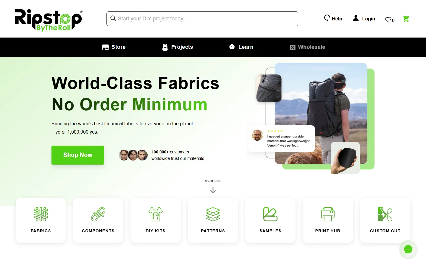 Ripstop by the Roll Shopify storefront preview