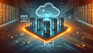 Here is your Amazon EC2 banner image, featuring a futuristic cloud computing infrastructure with high-speed data streams and a glowing AWS data center. Let me know if you need any modifications! 🚀