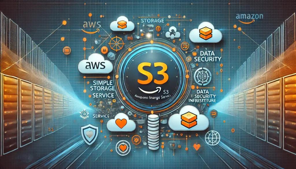 WS Amazon S3 banner image featuring cloud storage elements, data security icons, and scalable infrastructure